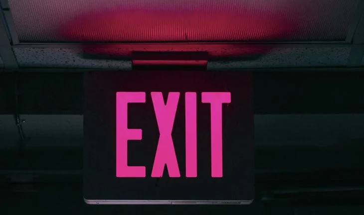 red exit